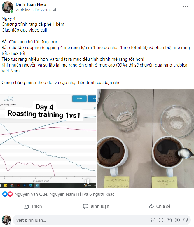 Buổi số 4 học rang cà phê 1 kèm 1