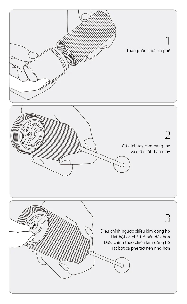 Cách điều chỉnh cỡ xay