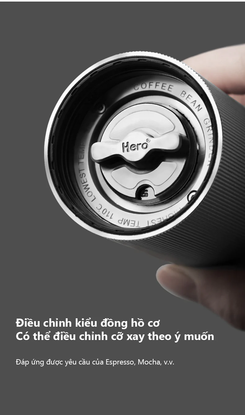 Click điều chỉnh cỡ xay