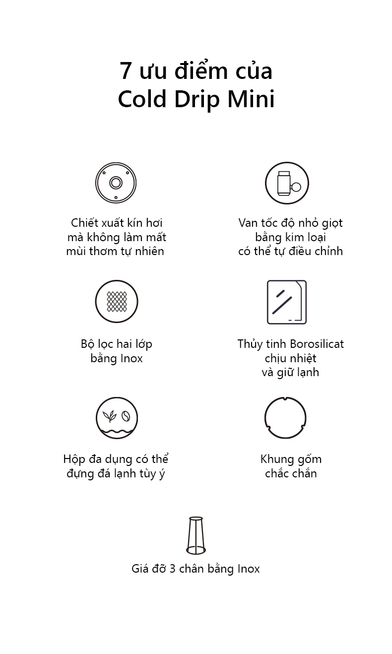 các chức năng bình cold drip hero