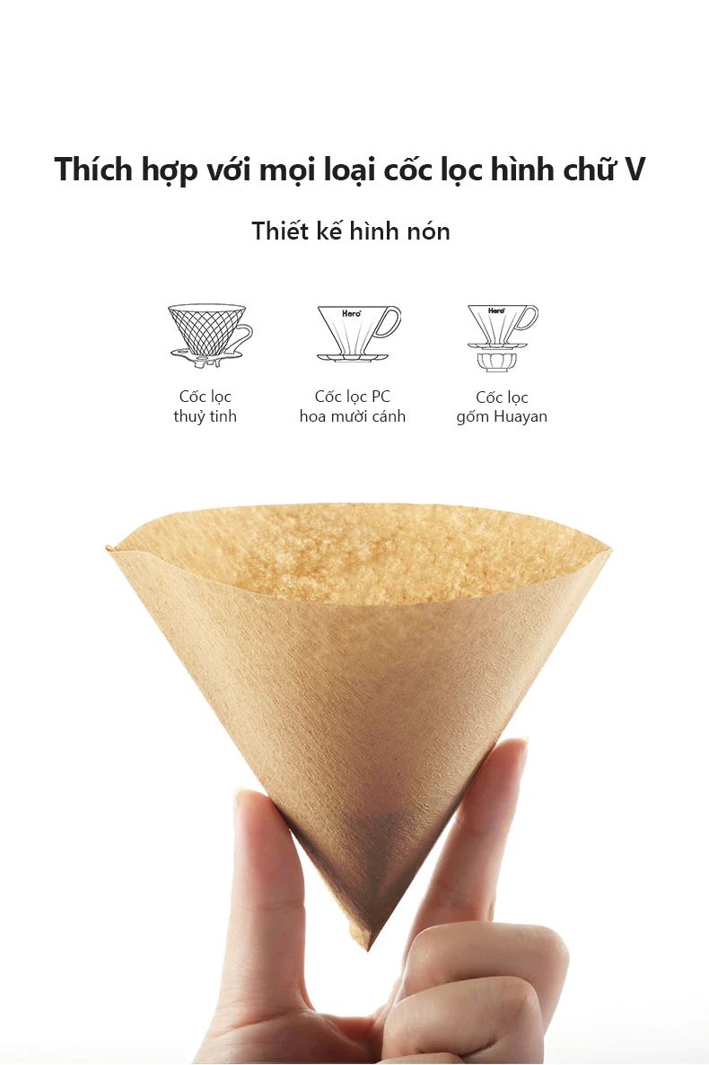 Tương thích với nhiều loại phễu v60