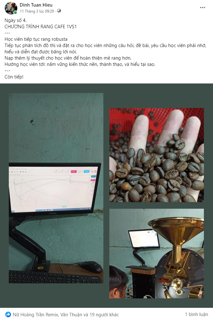 Ngày số 4 học rang cà phê