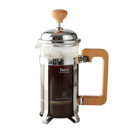 Bình pha cà phê thủ công french press Hero cán gỗ